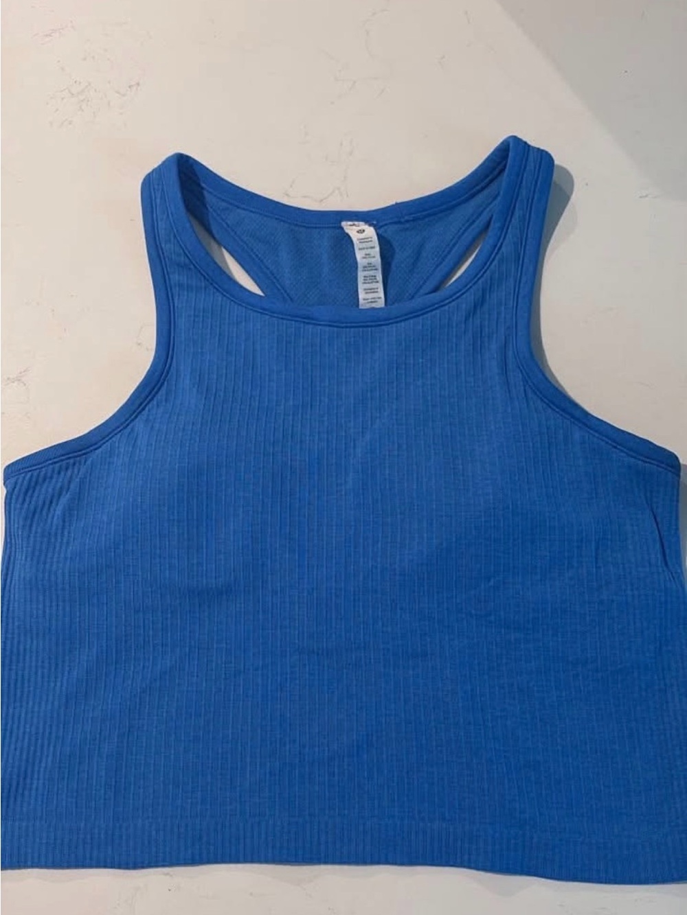 Lululemon - Ebb to Street Tank - Blue Ribbed Racerback Crop Tank Top - size 10